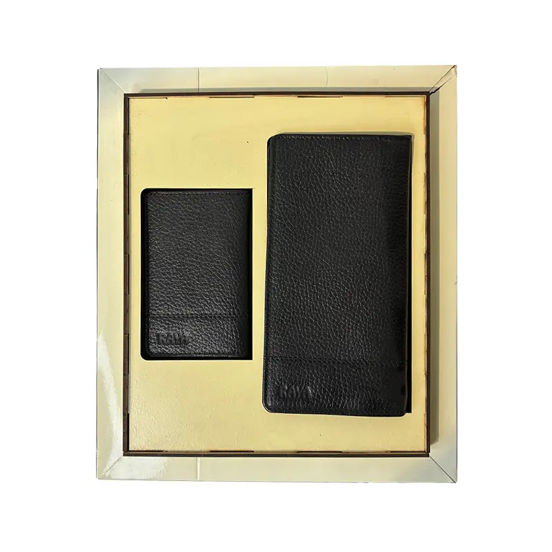 ست هدیه دو تیکه پویا چرم طبیعی