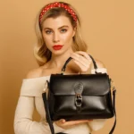 کیف مجلسی نفیس چرم ساده مشکی - Image 2