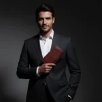 کیف پول کتی مردانه طرح عدل چرم طبیعی - Image 2