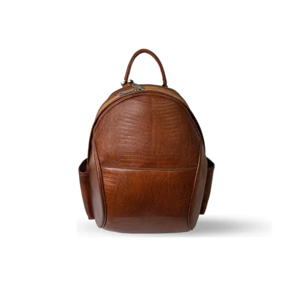 کوله پشتی زنانه طرح یاس چرم طبیعی